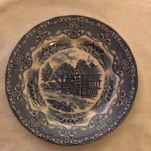 W H Grindley "English Country Inns" Salad Plates; 4 Available